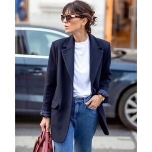 Pendleton 70s Navy Wool Blazer | Vintage Tailored Jacket | Classic Quiet Luxury